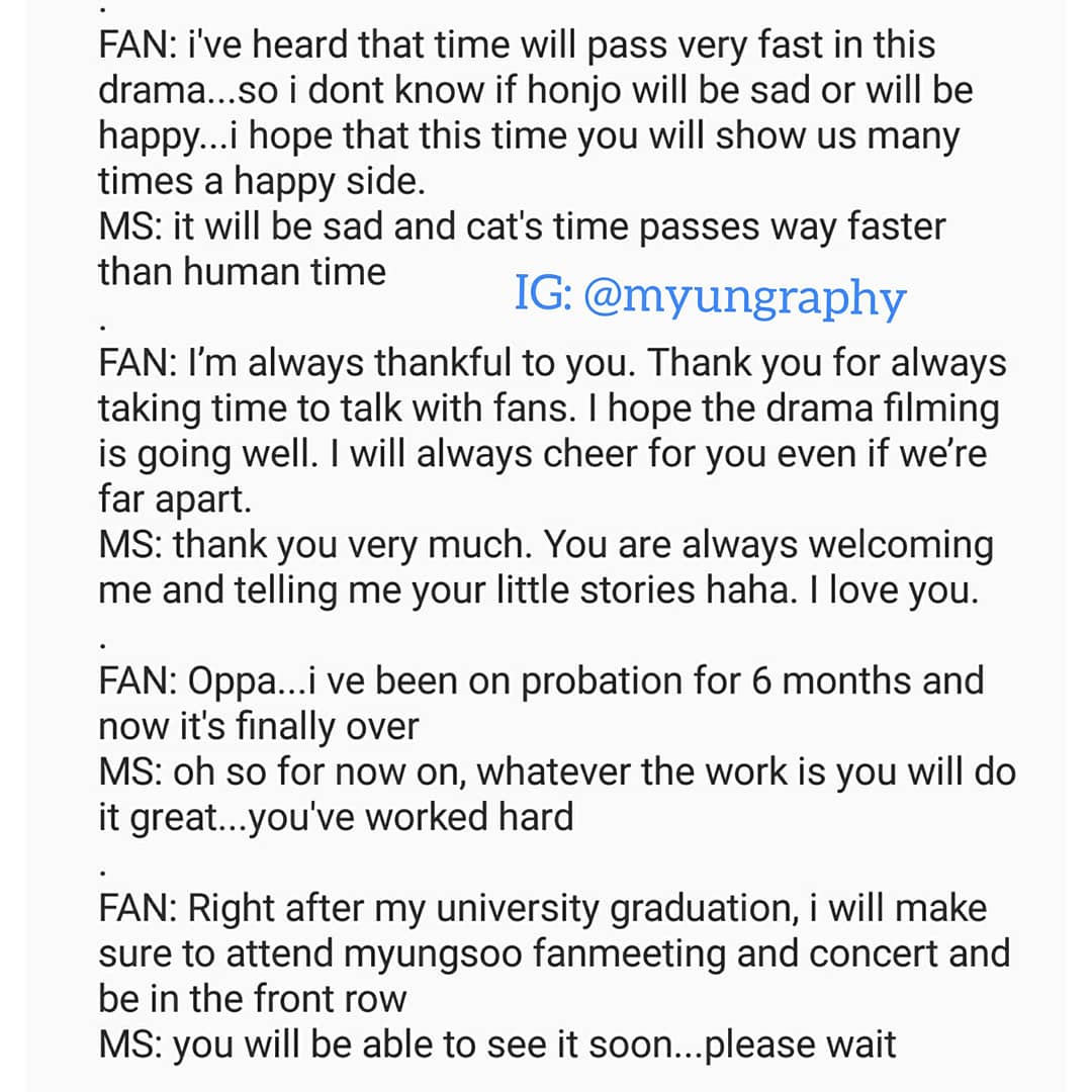 Myungraphy's tweet photo. [VLIVE CHAT][04/03/20][MYUNGRAPHY ENG TRANS]
Myungsoo is so good to be real....it took me some time to translate the whole chatting session for u but all this sweetness needs to be shared♡.....Myungsoo i loooooooveeee you so much ㅠㅠ 
#김명수 #인피니트엘 #드라마 #kimmyungsoo https://t.co/h7nloN19jy