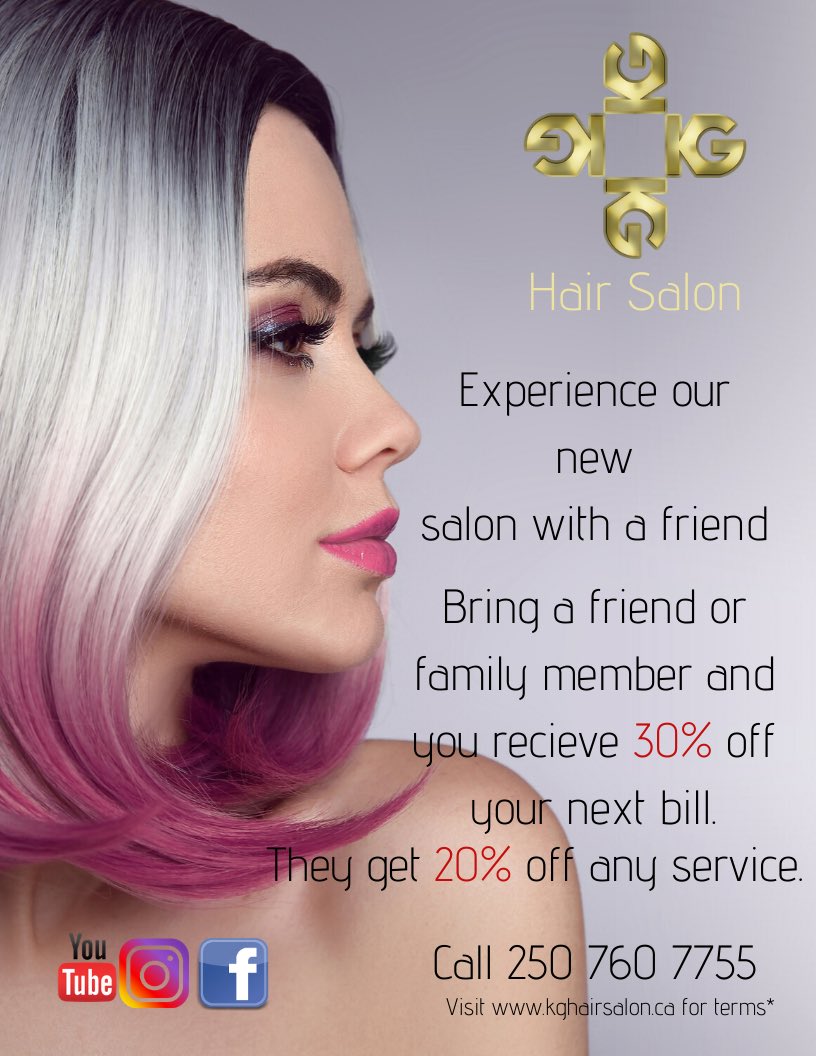 KNanaimo's tweet photo. We are opening our new salon on March 10th. We have this amazing offer for the month of March. 
#hairstyles #hairoffers #haircare #hair #Nanaimo https://t.co/rxW4SkAplT