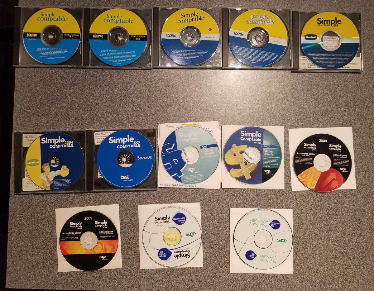 Sage 50 (Simply Accounting) from 1999 to 2012... time flies..