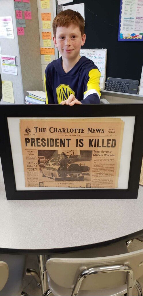 SiegelEagles's tweet photo. Thanks to the Lynch family for sending in primary sources from 1941, 1963 and 1969. The newspapers covered the bombing of Pearl Harbor, Kennedy's assassination and Landing on the moon. #travelingbackintime https://t.co/QxaCYwvmUu