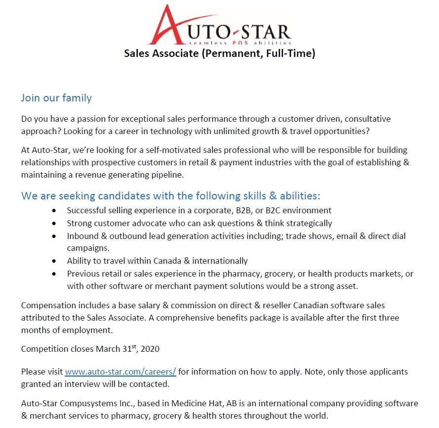 Looking to join a great company. Check out the latest  position we are hiring for. Visit auto-star.com/careers/ to learn more and see how to apply.  #medhat #jobs