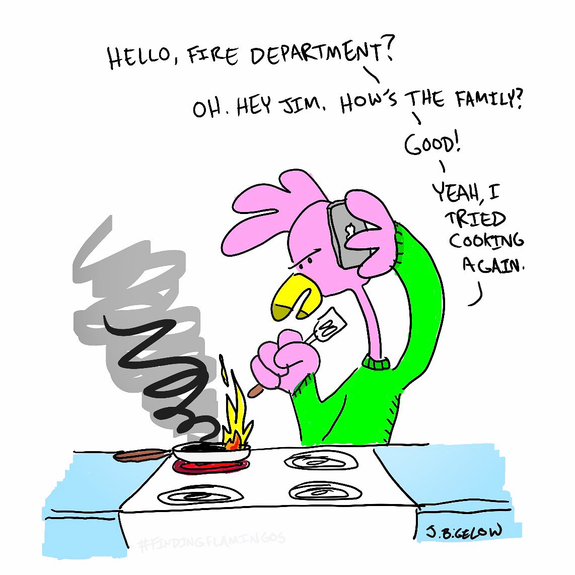 FindingFlamingo's tweet photo. My cooking escapades are well documented... by the local fire department. #icantcook #buticandrink #cookingathome #badcookingskills #badcooking #badcookingjokes #firefighter #firedepartment #firemanjokes #hellopizzahut #findingflamingos #flamingofriday https://t.co/shmlukBnHw