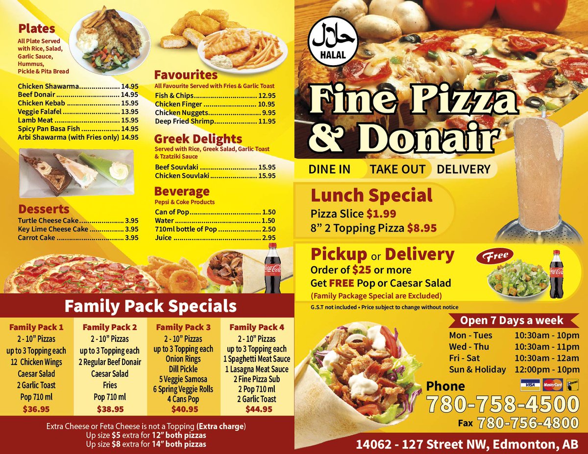 FinePizza&Donair on Twitter to Fine Pizza and Donair and enjoy