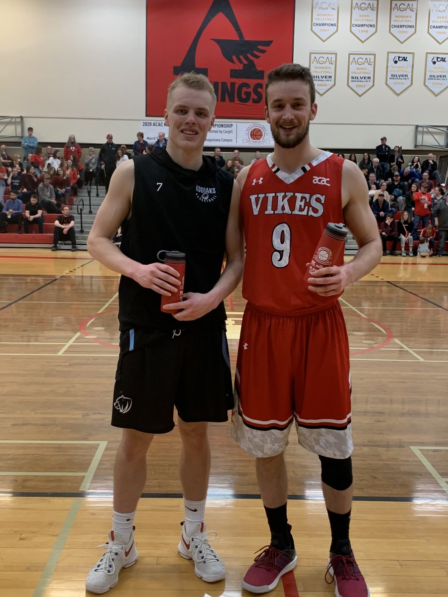 UofA_AugVikings's tweet photo. MBB: The 2020 ACAC Men’s Basketball Championship Player of the Game presented by Maurice Inman on behalf of @Cargill, was awarded to @UofA_AugVikings player, #9 Michael Stasuik and @LC_Kodiaks player, #7 Brock Dewsbery #ACACMBB2020 https://t.co/LZGEF4YSL3