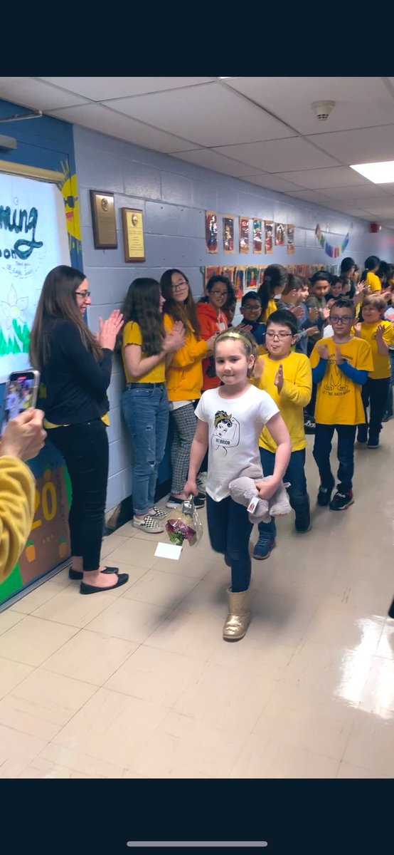 Congratulations Giuli on finishing chemo and BEATING cancer! You have inspired us all 💛💜💛 The cheerleaders were honored to be part of such an amazing event! #2ndGradeSuperBrave #OBproud #GiuliStrong #LetsGoGiuli