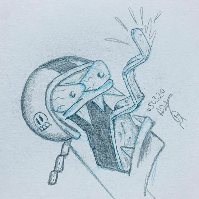 builtfromboxes's tweet photo. Bike helmet bill reckons that helmet a touch tight! A month of creating crazy characters and trying to get even weirder!
with @lowbrowempire
•
•
•
•
•
#lowbrow #lowbrowart #lowbrowartacademy #lowbrowempire #weirdoart #fink #drawing #draweveryday … https://t.co/OcLSNu9ACd https://t.co/SeQHstot1J