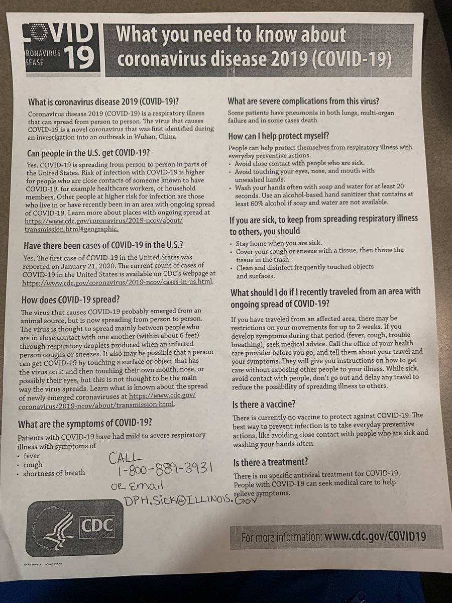 EricaYolanda's tweet photo. @Chicago_Scanner If you don’t have symptoms, stay home and call CDC https://t.co/asySSWnbDu
