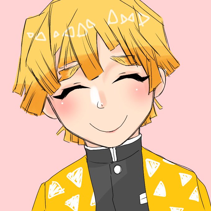 海乃ｶｲｼｭﾝさんがTwitterに投稿した我妻善逸(鬼滅の刃)のイラスト。