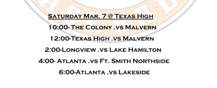 Atlanta won 14-5 tonight over Lake Hamilton in Texas High’s Border Battle. The Rabbs will play a DH tomorrow, facing Ft. Smith Northside @ 4:00 PM &amp; Lakeside @ 6:00 PM. Come support our boys and enjoy some good baseball. We’re heating up! #gorabbs