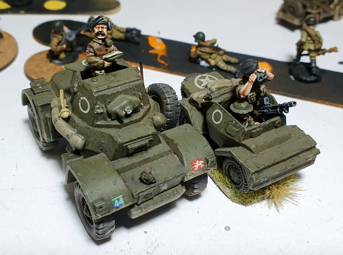 BenFiene's tweet photo. So finally got around to reading @Dozibugger s article in the Lard annual. Now this has happened. Infantry recce section pretty much ready, ordered a new barrel for my Daimler AC, and new dingos, and tracking down more airborne jeeps. #iblameskinner #spreadthelard #bashonrecce https://t.co/Camllh5h8v