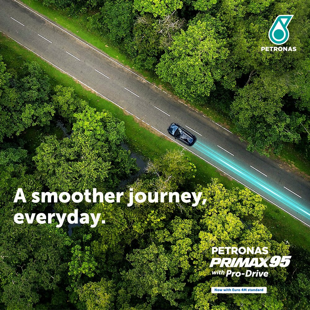 Petronasbrands's tweet photo. Heading somewhere this weekend? Having fun with your friends or visiting your family perhaps? Enjoy a smoother drive to your destination with PETRONAS Primax 95 with Pro-Drive!
#trythefuel #movelikeneverbefore #bebaskangerakmu #lebihjimat https://t.co/WfWE03izV8