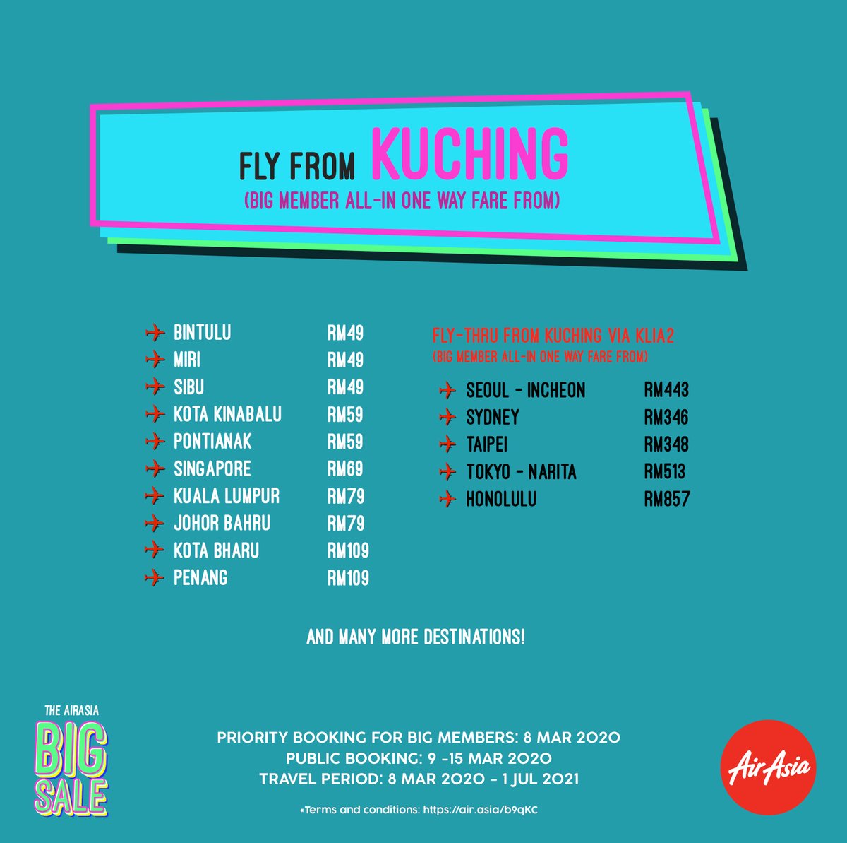 airasia's tweet photo. RT this! The ultimate #AirAsiaBIGSale cheat sheet to help you decide on where to fly next with our LOW FARES!

Don’t forget to sign up as an #AirAsia BIG Member on https://t.co/IZ0rVeZarA to enjoy our BIG treats! https://t.co/l0VGlDIOaG
