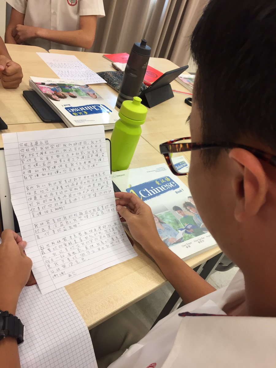 My Y10 students practice their writing skills by exchanging letters with their pen pals in England high school. It is an engaging and interesting learning activity, and also connecting with reality. This is their first time experiencing to receive a letter. #his_learning