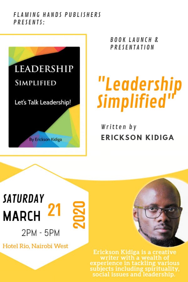 A book launch unlike any other. Get to hear insightful leadership thoughts from this upcoming author. Pre order your copy @ 500/- and get it signed @ the launch #leadership #LeadershipDevelopment #bookstagram #booklovers #books #Nairobi #Kenya