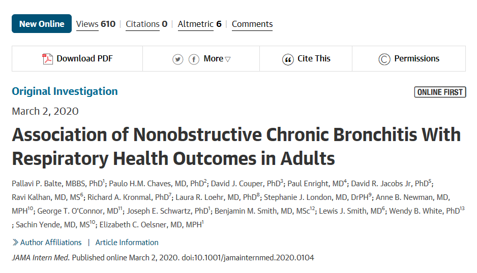 ATS_BSHSR's tweet photo. Association of #Nonobstructive #Chronic #Bronchitis With #Respiratory #Health #Outcomes in Adults. https://t.co/HfZm7yhVWy https://t.co/z0zJ2TZfEs
