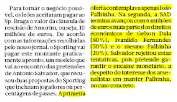 nunovalinhas's tweet photo. 4Mar: afirma o @Record_Portugal que houve 2 propostas feitas pelo #SportingCP por #RúbenAmorim:

1) Palhinha
2) 6M€ + #GelsonDala (80%) + #IvanildoFernandes (50%) + #Palhinha (30%)

#AntónioSalvador falou em: verba + 2 jogadores + % do Palhinha. https://t.co/FfkaksFTOy