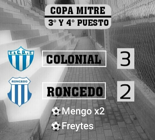 ArgColonial's tweet photo. 🏆#CopaMitre2020 

📌Final del partido, remontada de Colonial que perdía 2 - 0 y lo logró dar vuelta con un muy buen segundo tiempo.
El colo se sube al podio y se queda con el tercer puesto.

#VamosColo #Vamoslospibes https://t.co/9hK8ChndYP