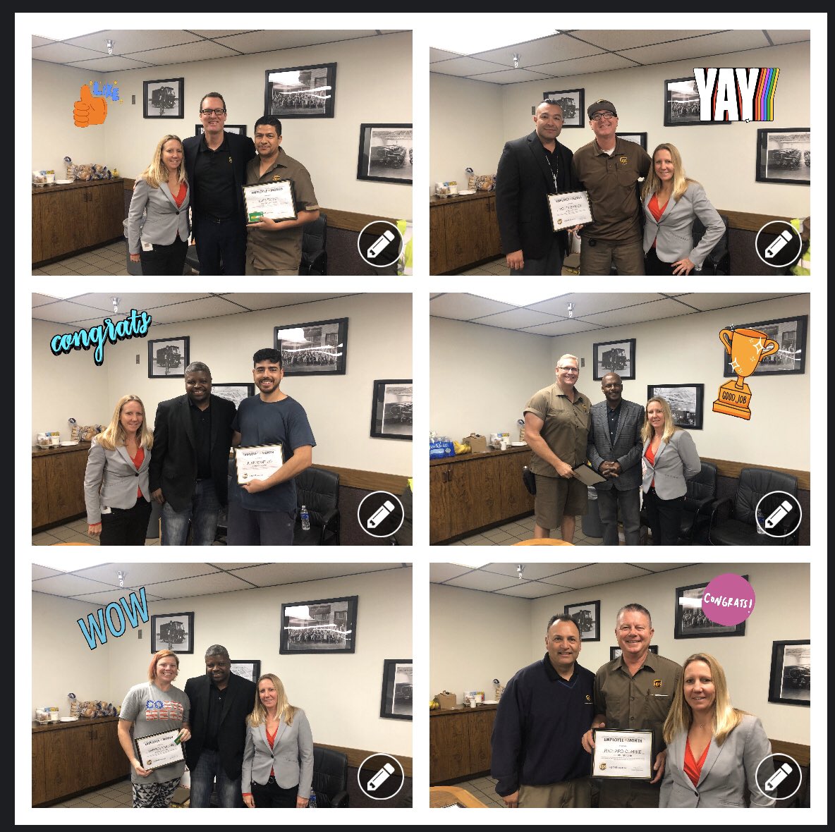 Employee of the month Recognitions in #AnaheimRocks today!! Congrats to all!! 🎉👍🏻 @espeirs_liz @jrindafernshaw @jt_ups @hrbobbyups