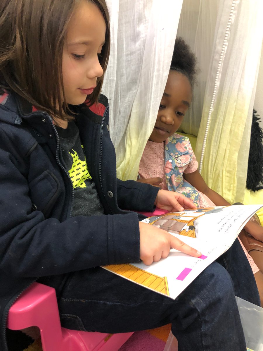 MrsBarmore1's tweet photo. These reading partners made my day! One student prepared their book during independent reading by covering up words like I do during my mini-lessons. During partner reading, they worked through the words together. It was neat watching this partnership learn from each other. https://t.co/hWNShFWtOk