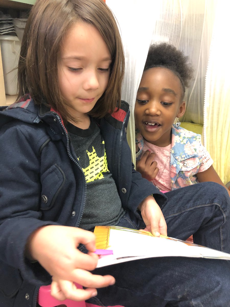MrsBarmore1's tweet photo. These reading partners made my day! One student prepared their book during independent reading by covering up words like I do during my mini-lessons. During partner reading, they worked through the words together. It was neat watching this partnership learn from each other. https://t.co/hWNShFWtOk