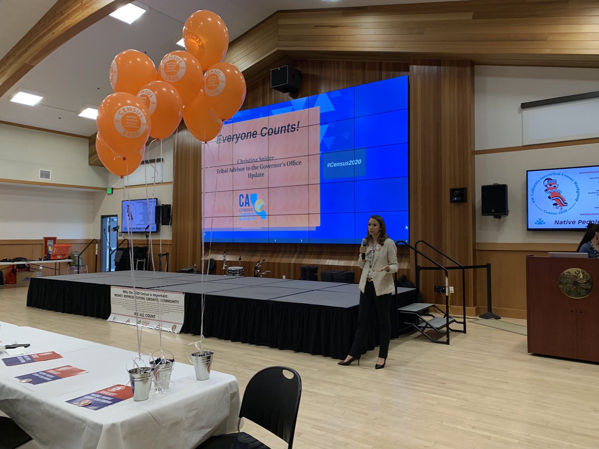 NativeCountCA's tweet image. @CAGovTribal Christina Snider reiterates the importance of the #NativeCompleteCount and the commitment of @CAgovernor to California’s #Native communities at the Tribal 2020 Census Kickoff event! ! #NativePeopleCountCA #2020Census #Census2020 #ICount #IndianCountryCounts