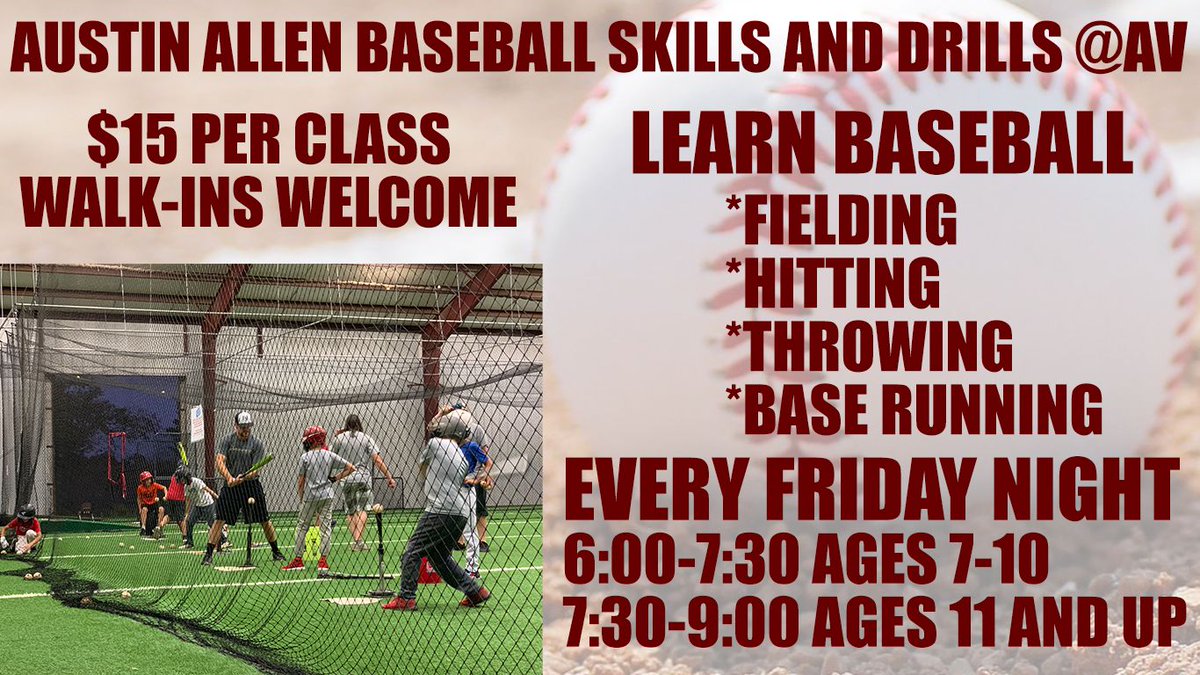 AVCommitted's tweet photo. Baseball Skills and Drills with @Austin_allen1 coming soon to AV! https://t.co/nd6WXgra5A