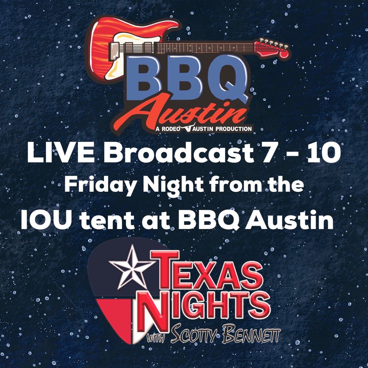 KokeFMAustin's tweet photo. #texasnight with @scottykokefm is LIVE right now at BBQ AUSTIN in the IOU BBQ tent now until 10 pm. Then it’s #TheDancehall until Midnight. https://t.co/12OKzAPM7e