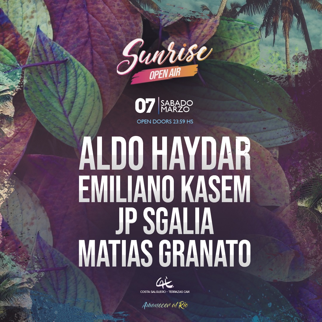 marcelodematos's tweet photo. ESTE SABADO #SUNRISE 🌴 TERRAZA de #Caix
@AldoHaydar @JPSgalia @MatiasGranato #EmilianoKasem

#ListaFree TRISCO chicas hasta las 2:30
y chicos hasta las 2:00

Mesas VIP disponibles 📲 11-6603-3070

#Argentina #BsAs #CapitalFederal #CostaSalguero #CostaneraNorte #PuntaCarrasco https://t.co/aTFdK2pibu