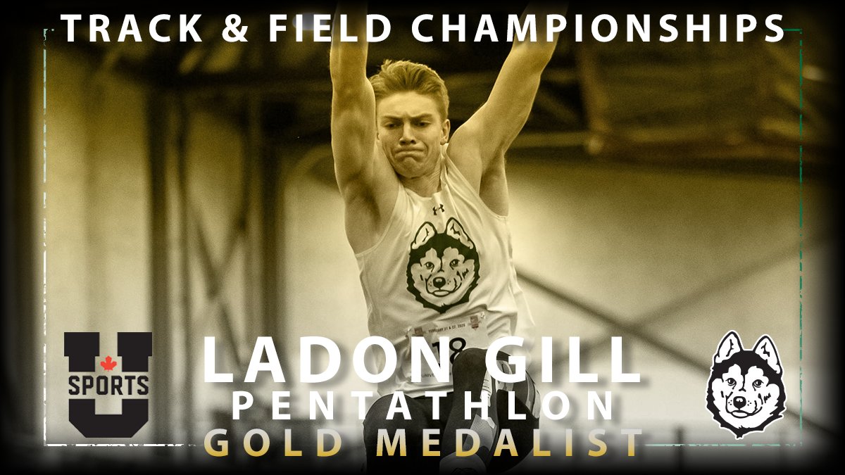 HuskieAthletics's tweet photo. We find more gold in Edmonton! Landon Gill gets the top spot in men's pentathlon ☝️ 

#HuskiePride https://t.co/cMKLiVGiqO