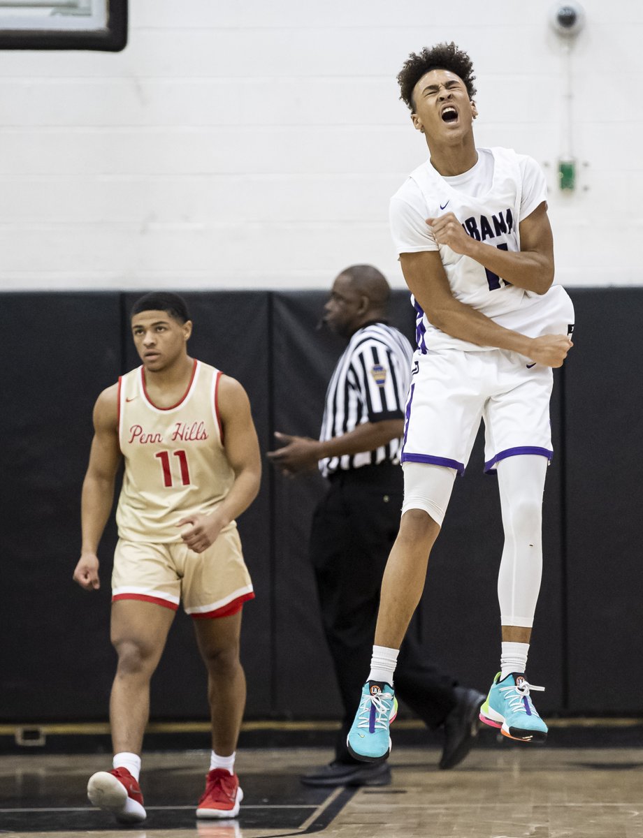 Obama Academy beat Penn Hills 73-63 during the first round of PIAA playoffs on Friday, March 6, 2020, at Brashear High School in Beechview. (Steph Chambers/Post-Gazette)
