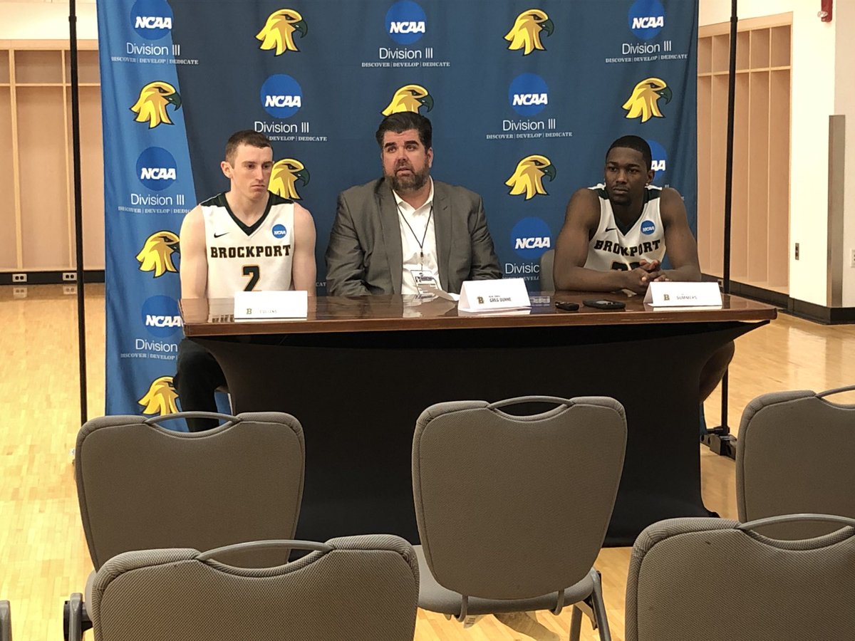 Post Game press conference underway first up #BrockportGoldenEagles