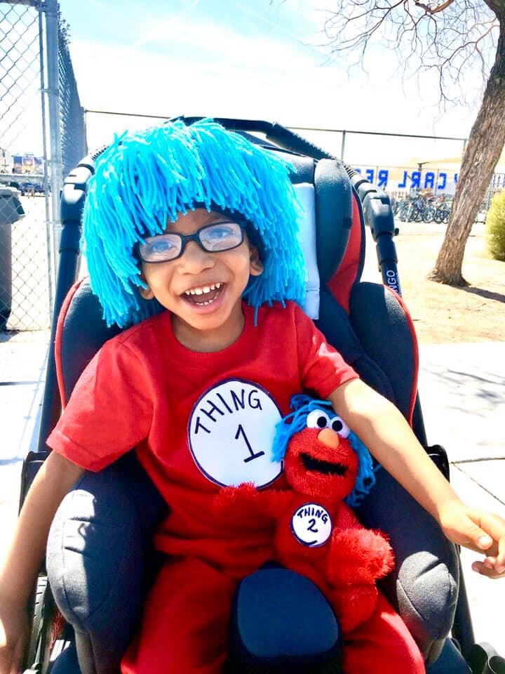 Oh gosh....My Sweet Happy Boy!!  Thing 1 & Thing 2. 
~
“Why fit in when you were born to stand out?”~ #DrSeuss @ClarkCountySch #nevadaReadingWeek 
.
#AidenStrong 
#LoveHopeFaithForAiden
.
#CDHawareness #CHDwarrior #HIEawareness #CVIawareness #CerebralPalsyAwareness