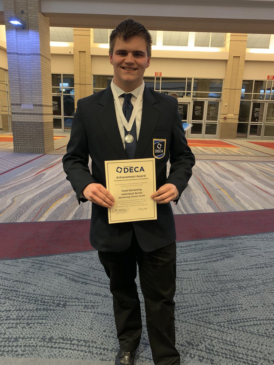 WVHSDECA's tweet photo. Congratulations to Robert Richards for 3rd place in Test at DECA SCDC #onevalley @ThinkCTE @WalkerValleyHS @BradleySchools https://t.co/DwMplhVbJn