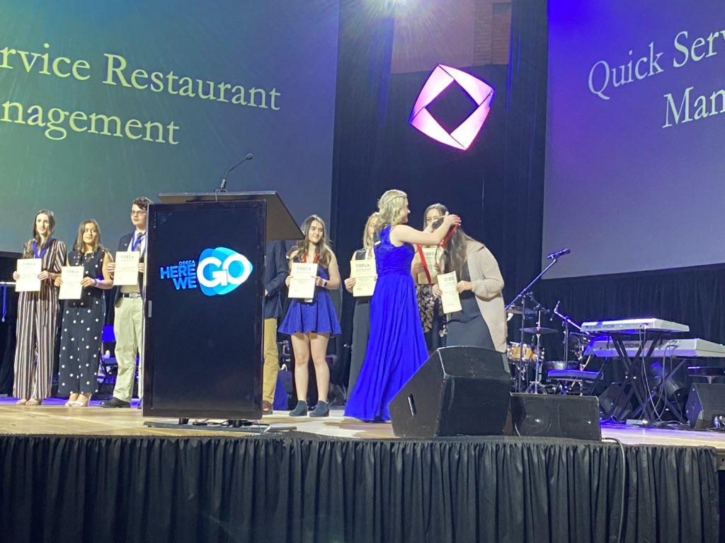 SiegelDECA's tweet photo. Congratulations Kylie Autry for 1st place in Quick Serve! @RuCoCTE https://t.co/4Py1AMZo7d