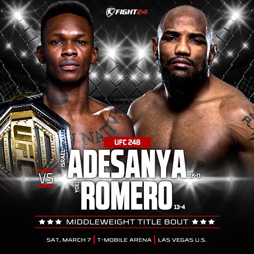 Watch UFC 248 For Free @ RoyalKings.com 🤼‍♂️ Ready For The Fight? Get Up To $500 Match Play <a href="/Royal_Kings_/">Royal Kings</a> 

Like &amp; Retweet - Win $500 Into Your Account Tomorrow Before Fight Starts

#RoyayKings #SportsBook #LiveBets #Yoel #Romero #Israel #Adesanya #MiddleWeight #March7