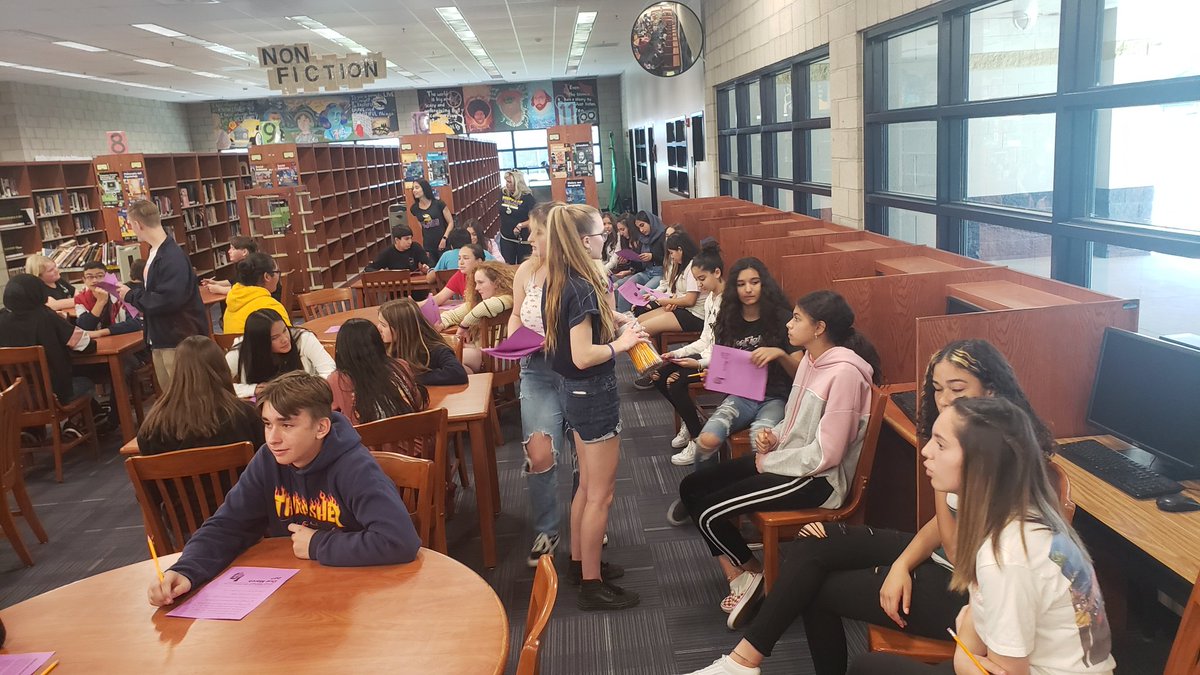 AvidLos's tweet photo. Awesome day today of AVID recruitment at LOHS. 100 students from DCIS &amp; VJHS. @CaptGrizzly @susanteedmalone @MrsCassieMorton @vjhvikings @DayCreekCoyotes https://t.co/bK6AfifD44