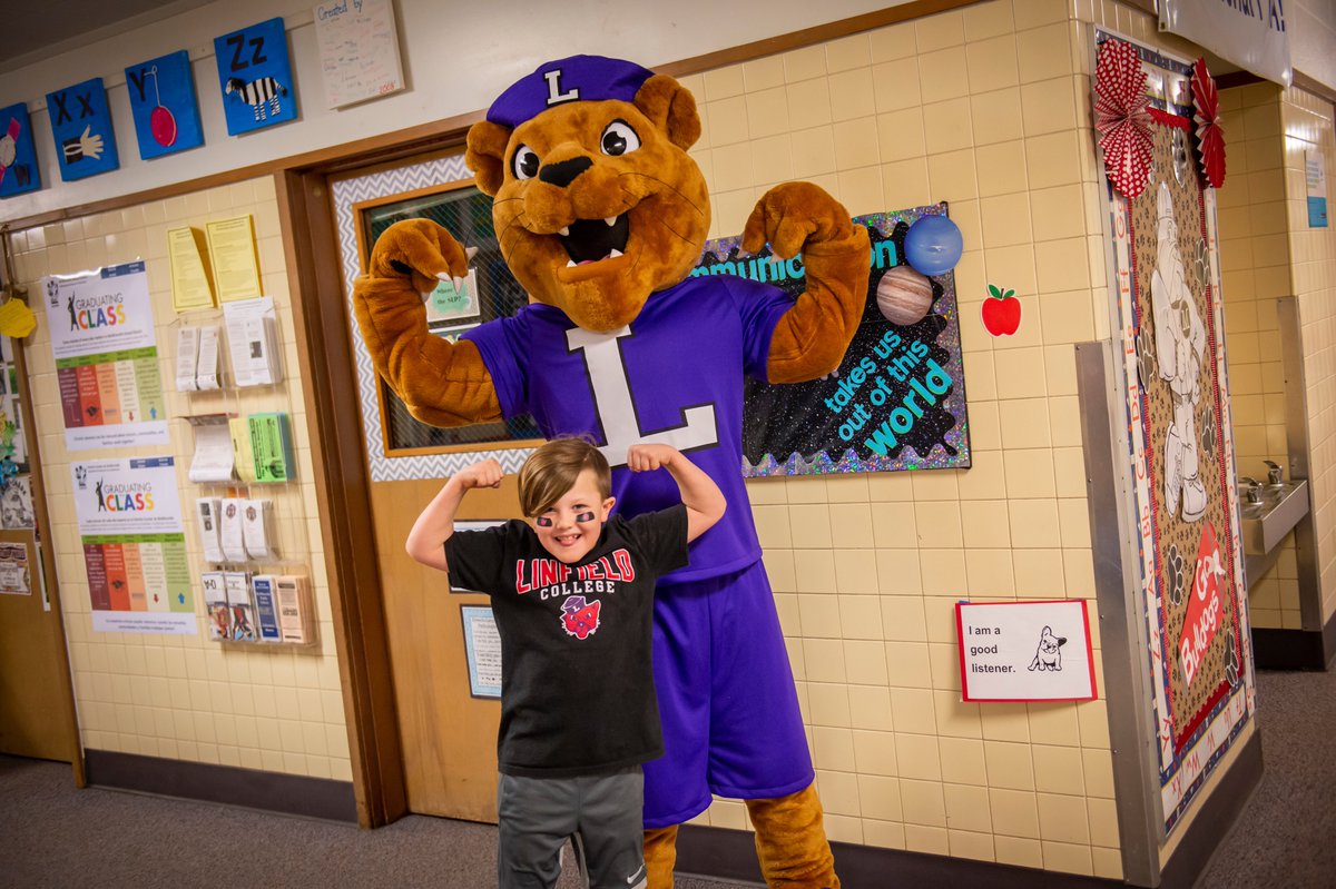 LinfieldUniv's tweet photo. You're never too young to 💜❤️ @MackTheWildcat. https://t.co/GjYKq9kYW8