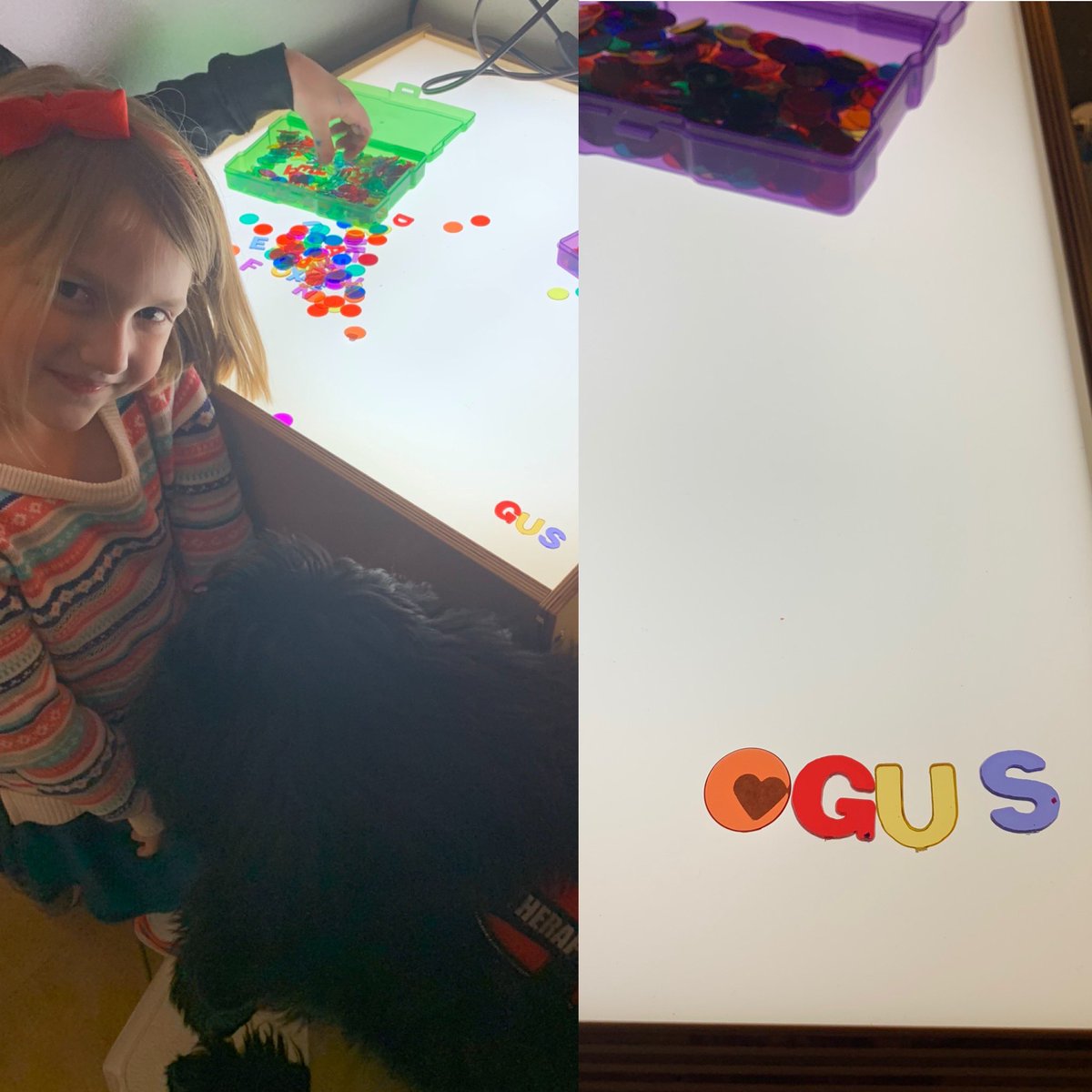 mrsgregory2nd's tweet photo. We loved having Gus and my youngest Danielle, (home from college) visit us today. #dogs #welovedogs #ilovemyclass #brownbearbrownbearwhatdoyousee #WEareLakota #DrSeussWeek #drseus #dogsmakeadifference @HeritageECS https://t.co/jB3DxR2RIx