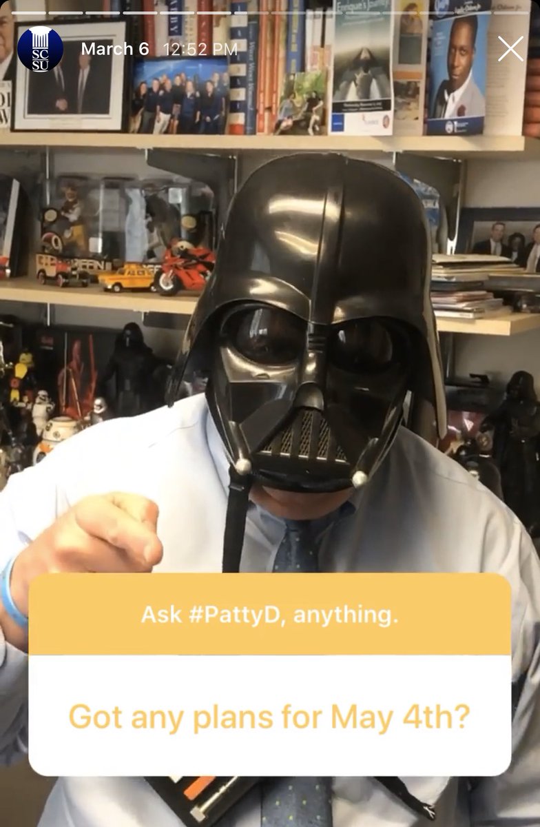 SCSU's tweet photo. Ever wonder who the man behind the email is? He’s actually pretty funny. Check out #PattyD on today’s Question on the week! https://t.co/KoPSTVJdO7 https://t.co/F2MdxKm2ww