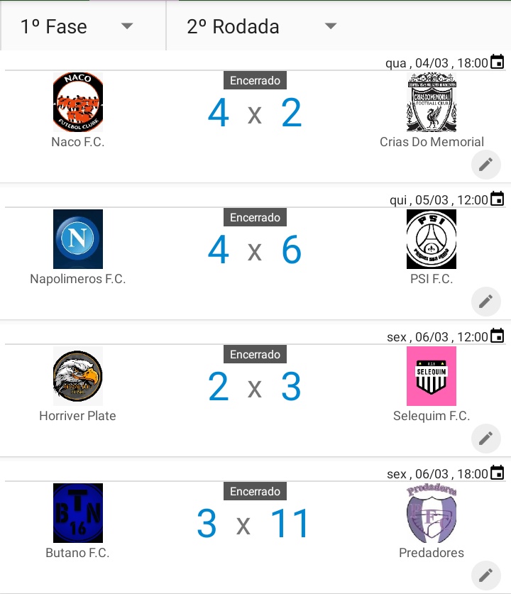 LDC_BRABA's tweet photo. Esses foram os resultados dos jogos da 2ª rodada. https://t.co/IJzKoklexE