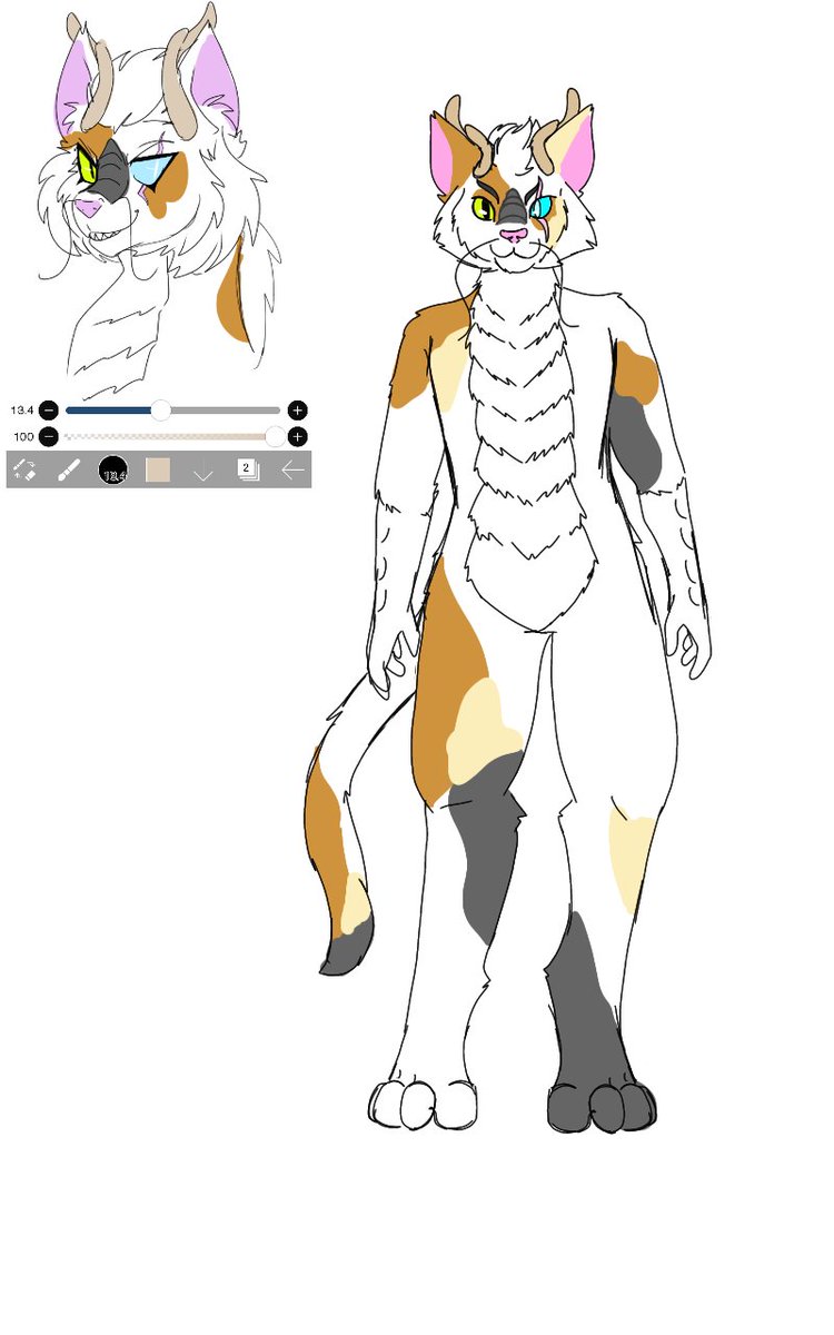 ArtsValkyric's tweet photo. Update to the idea; now they actually look like a cat! 

My plan is to do this as a partial and include a fullbody ref so that they could have the rest of the suit made eventually, if they choose. 

#fursuitforsale (eventually) #adoptaple #fursuit #fursuitfriday https://t.co/ZQUBDetjSy