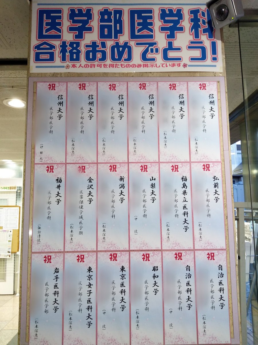 信州予備学校 در توییتر 昨日一日で 医学部医学科の合格者が2倍になりました みなさんおめでとうございます 信州大学 医学部医学科 弘前大学 福島県立医科大学 山梨大学 新潟大学 金沢大学 福井大学 自治医科大学 昭和大学 東京医科大学 東京女子 信州予備学校 در توییتر 昨日一日で 医学部医学科の合格者が2倍になりました みなさんおめでとうございます 信州大学 医学部医学科 弘前大学 福島県立医科大学 山梨大学 新潟大学 金沢大学 福井大学 自治医科大学 昭和大学 東京医科大学 東京女子