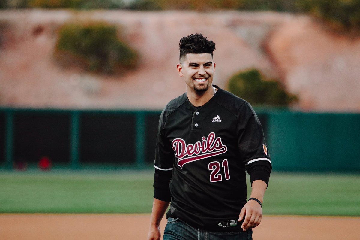 ASU_Baseball's tweet photo. Great having @CarterRoo21 back at the park tonight ⚾️ https://t.co/nCGJixE9Yo