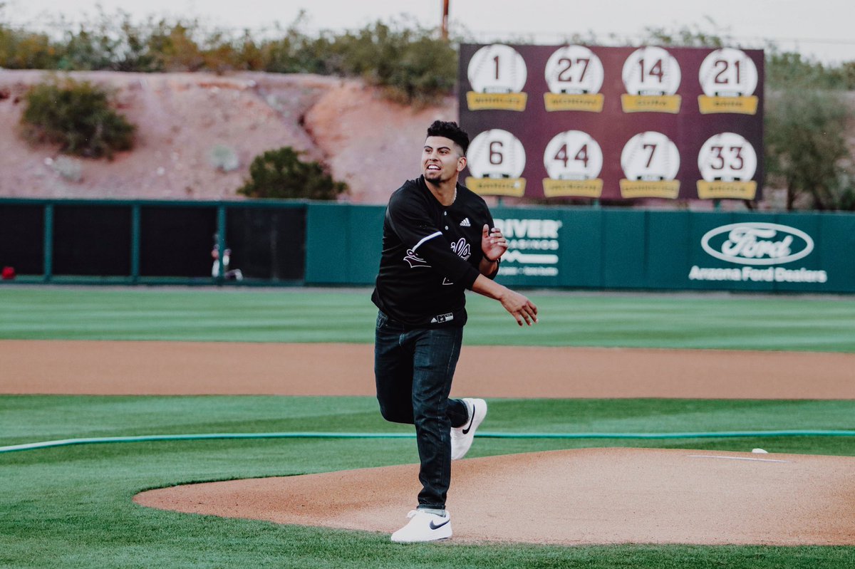 ASU_Baseball's tweet photo. Great having @CarterRoo21 back at the park tonight ⚾️ https://t.co/nCGJixE9Yo