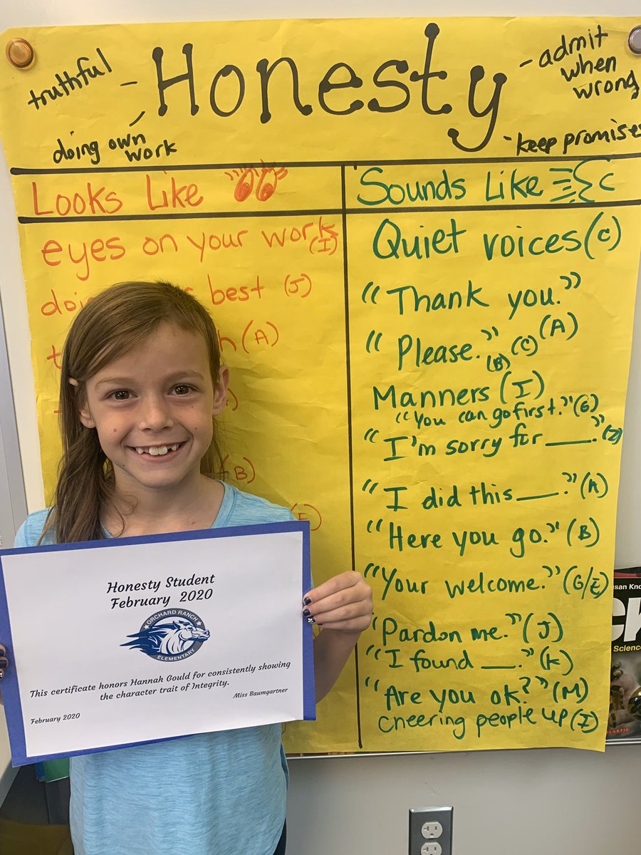 BaumgartnerRCSD's tweet image. Congratulations to our Honesty PBIS award! She exceeds in all areas! What a wonderful addition to our classroom! She’s always showing respect and making good decisions! Keep up the good work!  @RCSDOrchard #rcsdchampions #rcsdk8