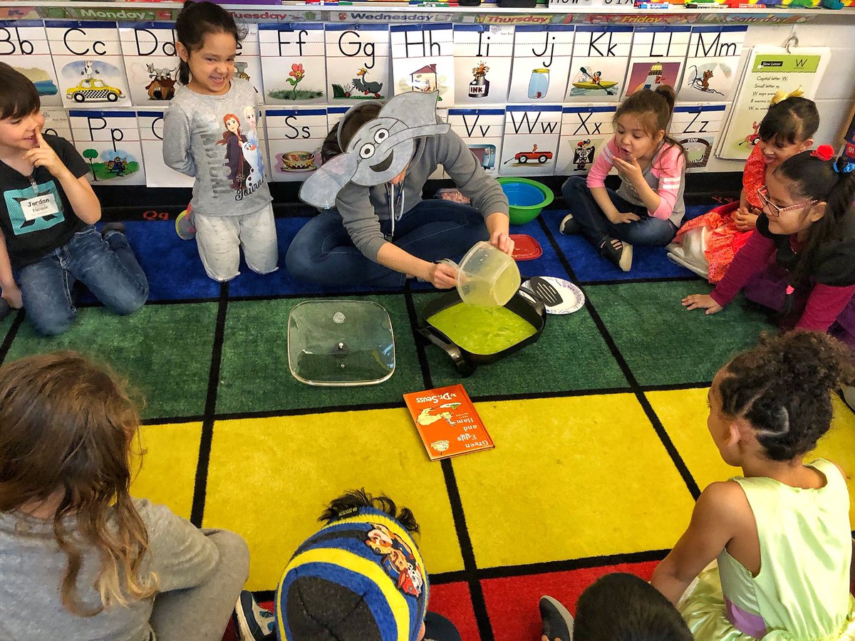 BedCoSchools's tweet photo. Story time + green eggs and ham = what a precious memory for these children! 
#DrSeuss
#ReadAcrossAmerica
#GreenEggsAndHam
#BedCoSchools
#DoItTheLearningWay https://t.co/sLq0LjWp0m