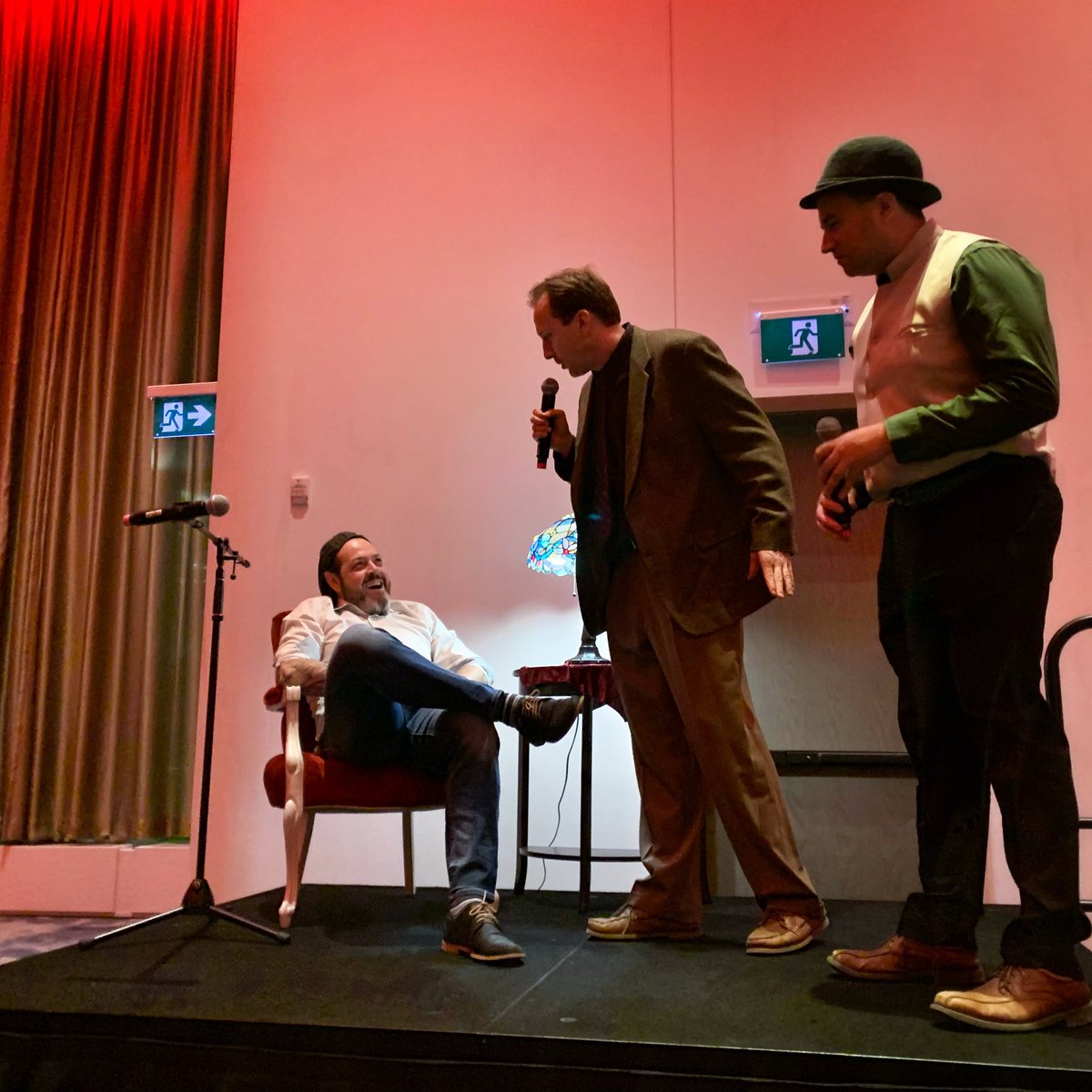 sksemmett's tweet photo. Oh no...a pirate interrogation! #ISLlife #ISLStaffDev https://t.co/hb1Rb0FIKr