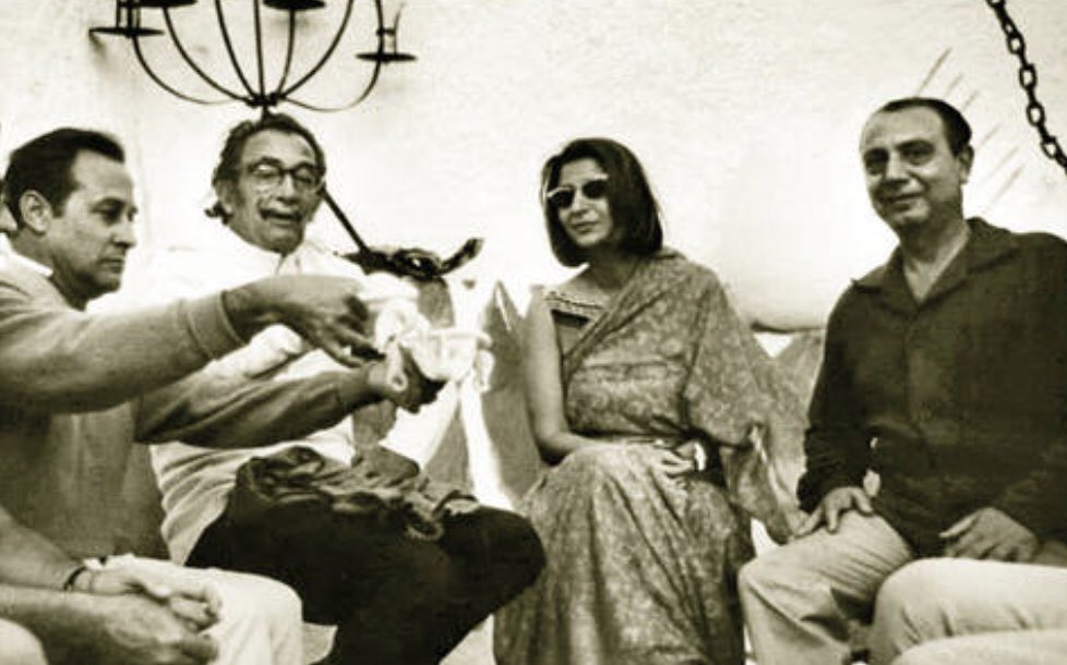 Photographs from history. Salvador Dali with Air India personnel in 1967. One of them may be Nari Dastur who commissioned Dali to design an ashtray for Air India. I dont know who the woman next to Dali is.