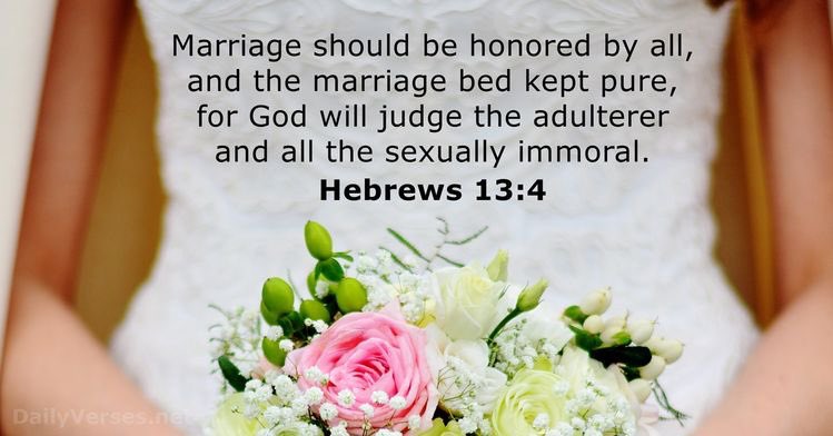 Husbands and wives, this verse is very clear: All of us should guard against spiritual impurity, especially in marriage where physical union and spiritual intimacy are woven together.❤️
