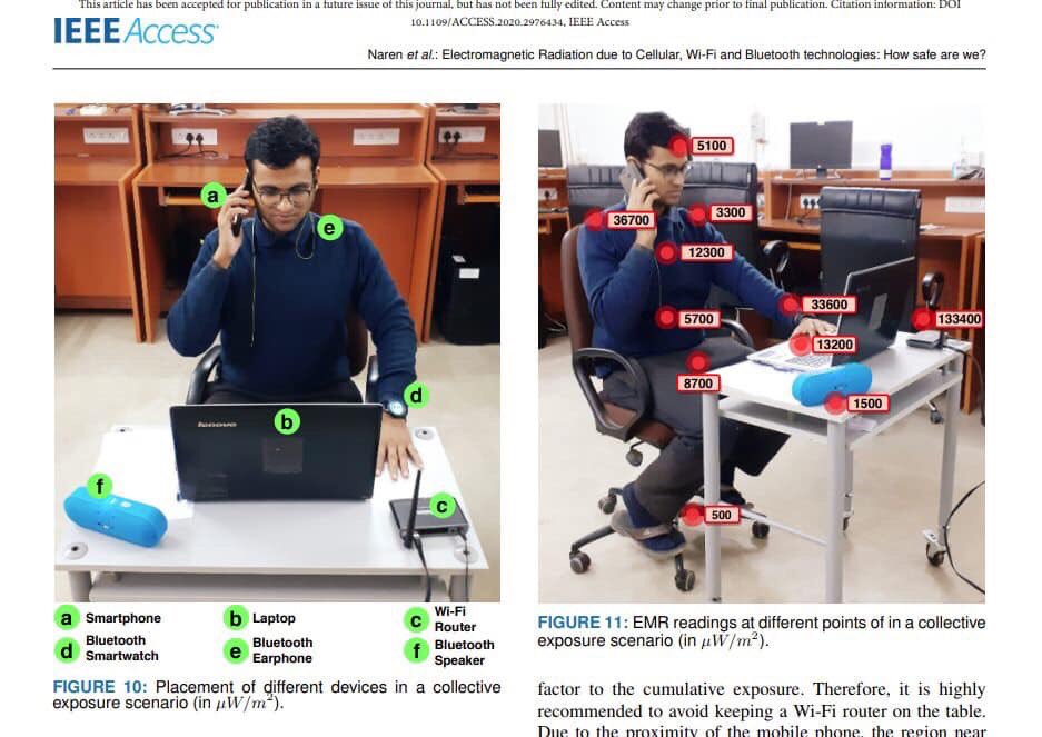 EmfWifi's tweet photo. 1st Image-WiFi Exposure-Placement of Different Devices In a Collective Exposure Scenerio  

2nd Image-EMR Readings of Each Device  #wirelessradiation #wirelesshealthrisks #wifiawareness https://t.co/nFDdajiCqs